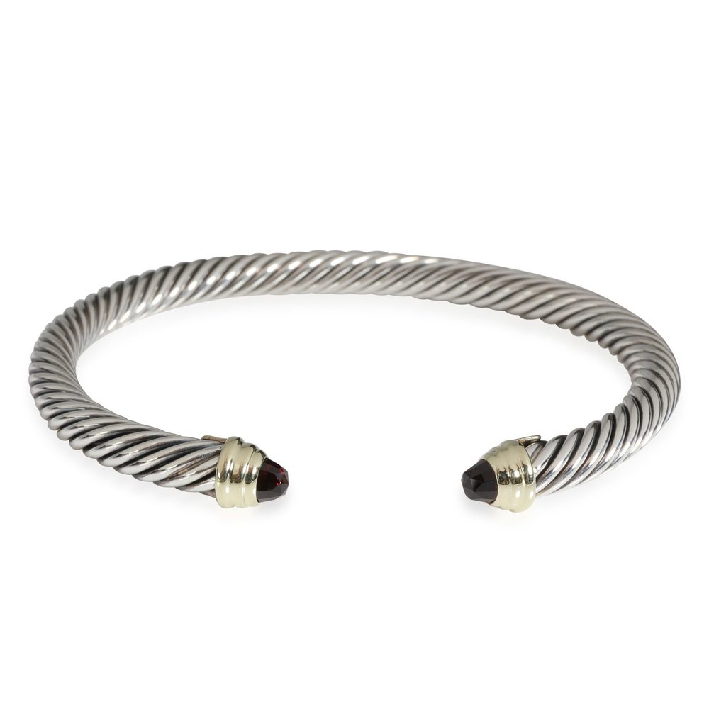 David Yurman Cable Garnet Cuff in 14K Yellow Gold/Sterling Silver